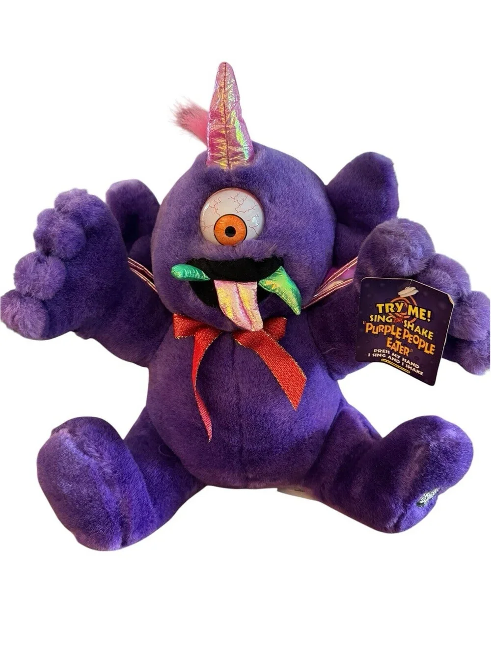 Dan Dee Purple People Eater Plush Sings Dance Tested Vintage Monster 12